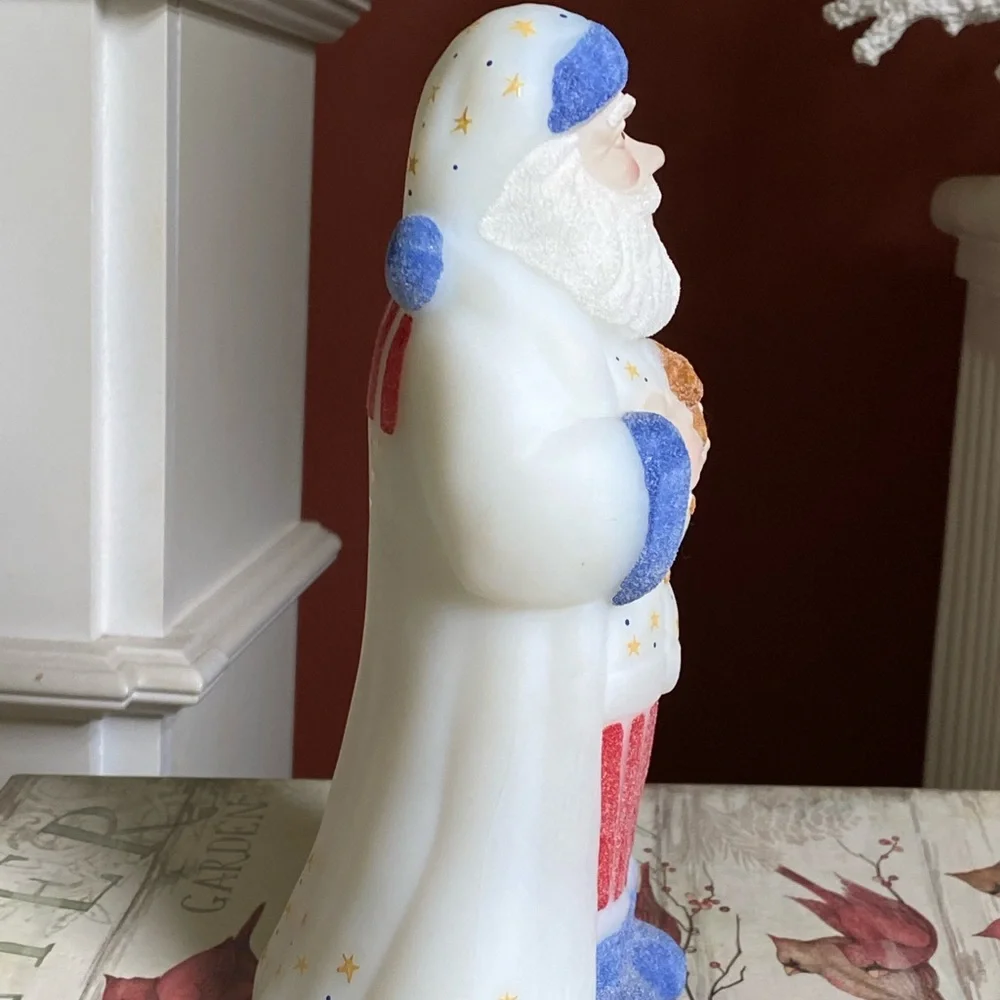 Vintage Fenton Burmese Christmas Santa    * Christmas in July *